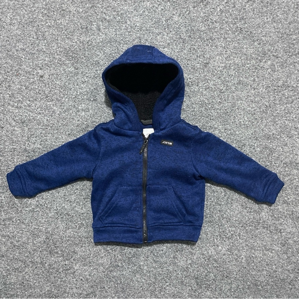 Joe’s Jeans Jacket Boys 12M Blue Black Sherpa Lined Full Zip Outdoor Hiking